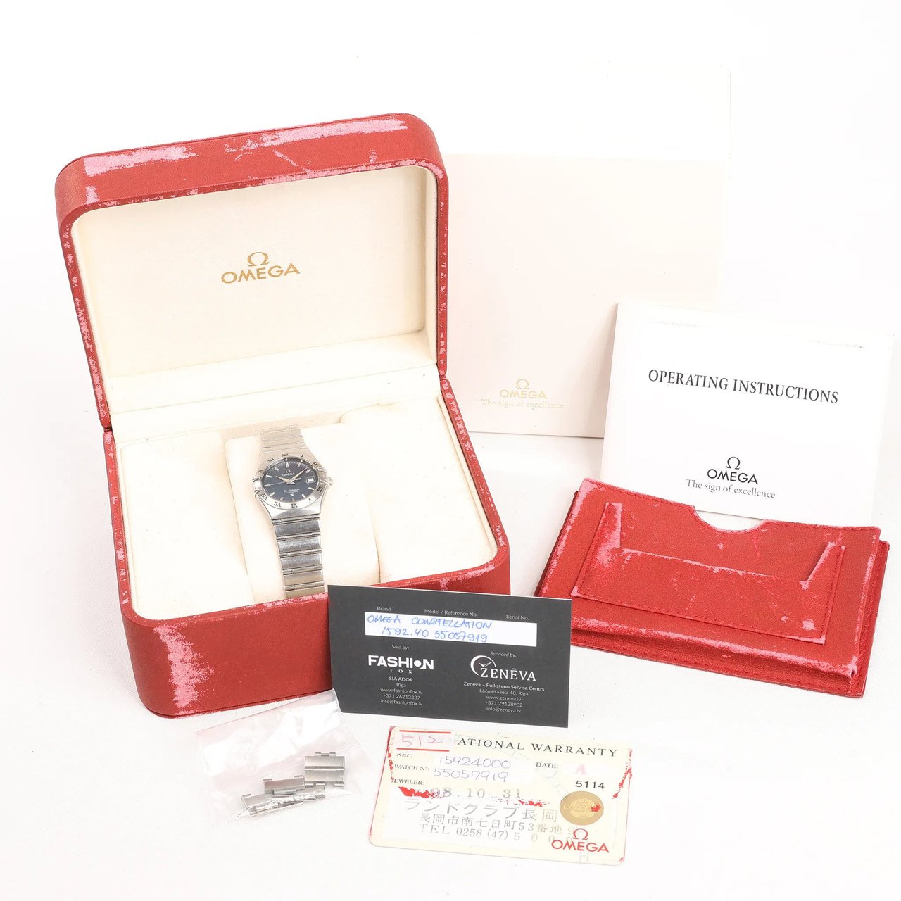 Omega Omega Constellation 1592.40.00 SS x SS AT Watch with Blue Dial Blauw