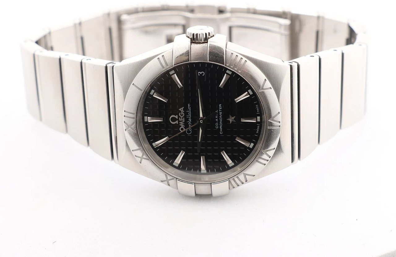 Omega Omega Constellation Co-Axial 123.10.35.20.01.002 87005513 SS SS AT Watch with Black Dial Zwart