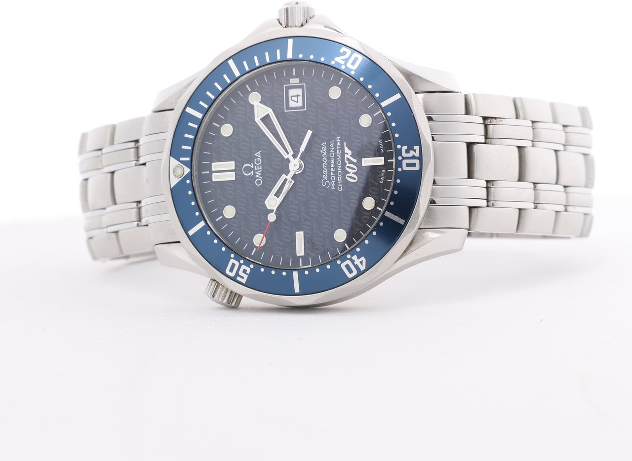 Omega Omega Seamaster 007 James Bond model 2537.80 80429816 03859/10007 SS AT Blue-Face Watch Blauw