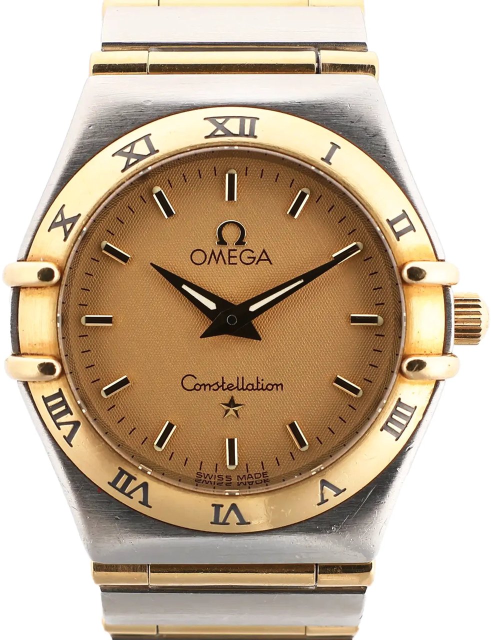 Omega Omega Constellation 1262.10.00 SS YG QZ Watch with Gold Dial Divers