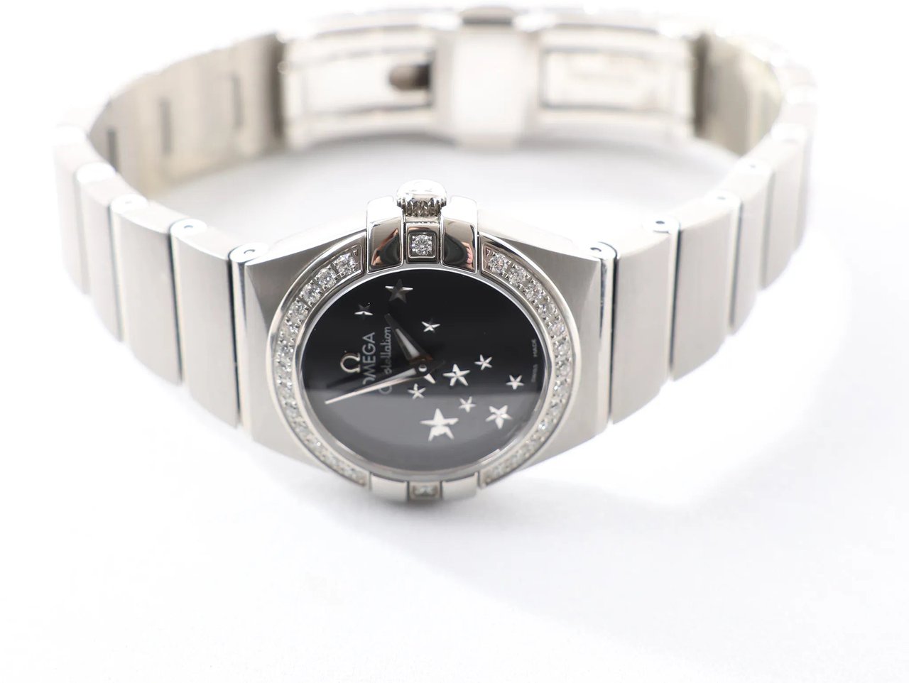 Omega Omega Constellation 123.15.24.60.01.001 92203020 SS QZ Watch with Black Dial Zwart
