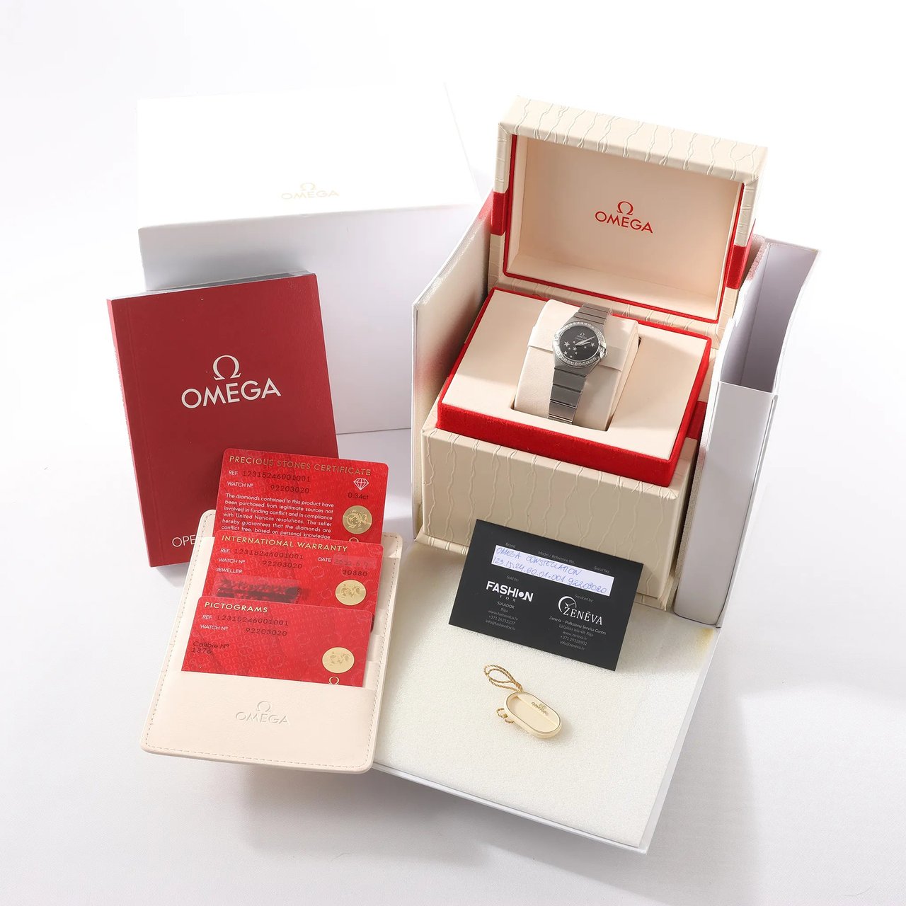 Omega Omega Constellation 123.15.24.60.01.001 92203020 SS QZ Watch with Black Dial Zwart