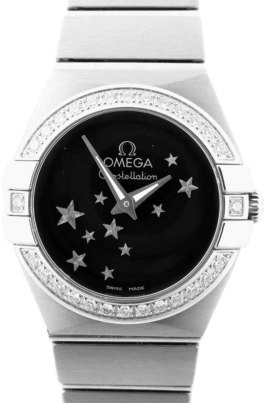 Omega Omega Constellation 123.15.24.60.01.001 92203020 SS QZ Watch with Black Dial Zwart