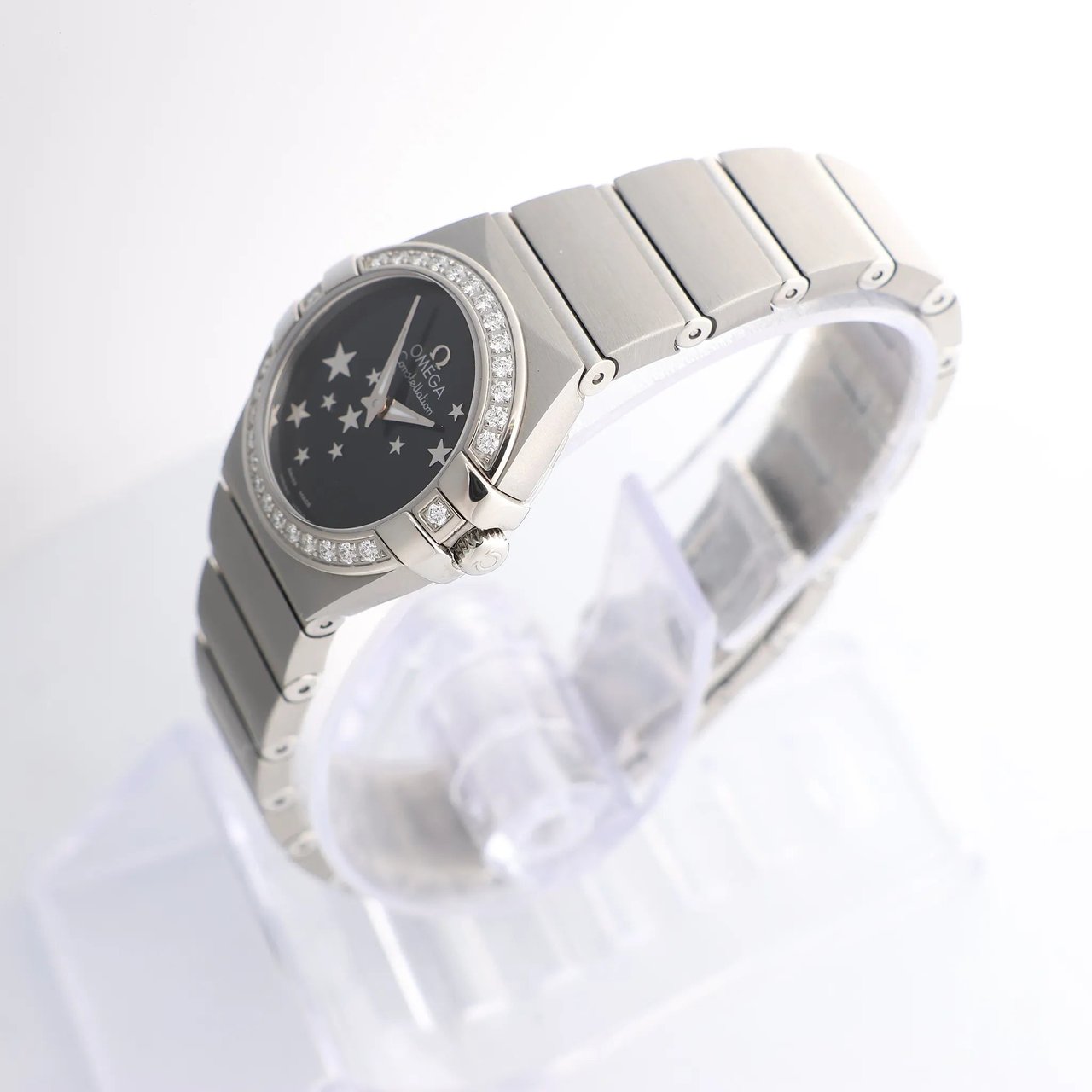 Omega Omega Constellation 123.15.24.60.01.001 92203020 SS QZ Watch with Black Dial Zwart