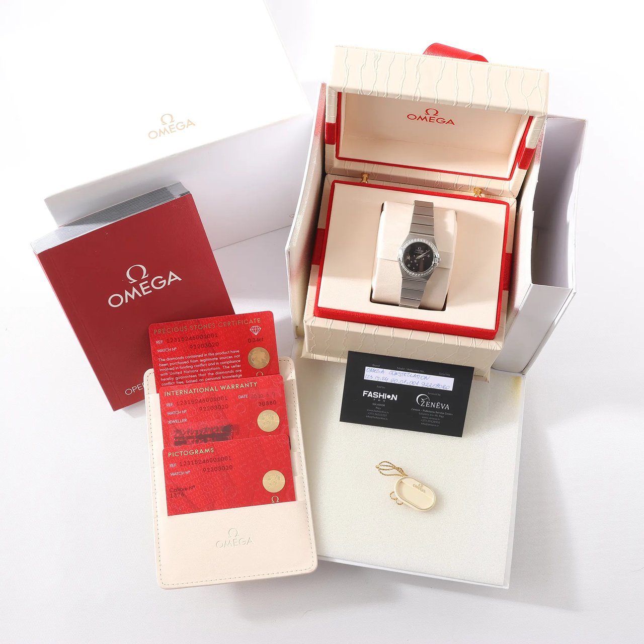 Omega Omega Constellation 123.15.24.60.01.001 92203020 SS QZ Watch with Black Dial Zwart