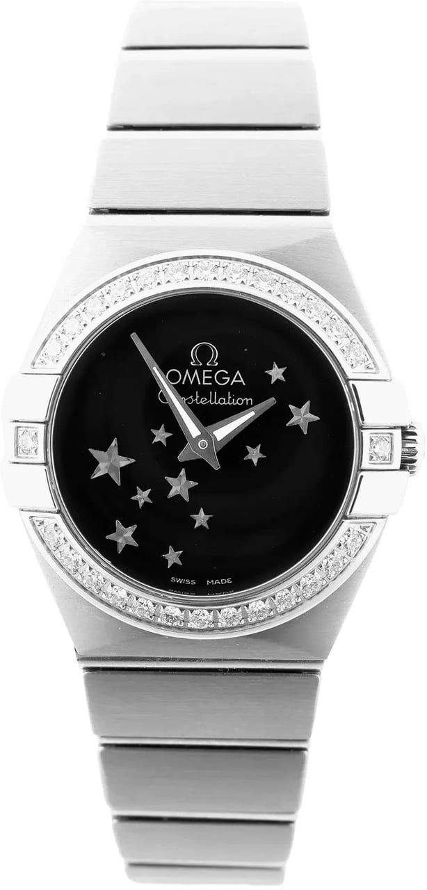 Omega Omega Constellation 123.15.24.60.01.001 92203020 SS QZ Watch with Black Dial Zwart