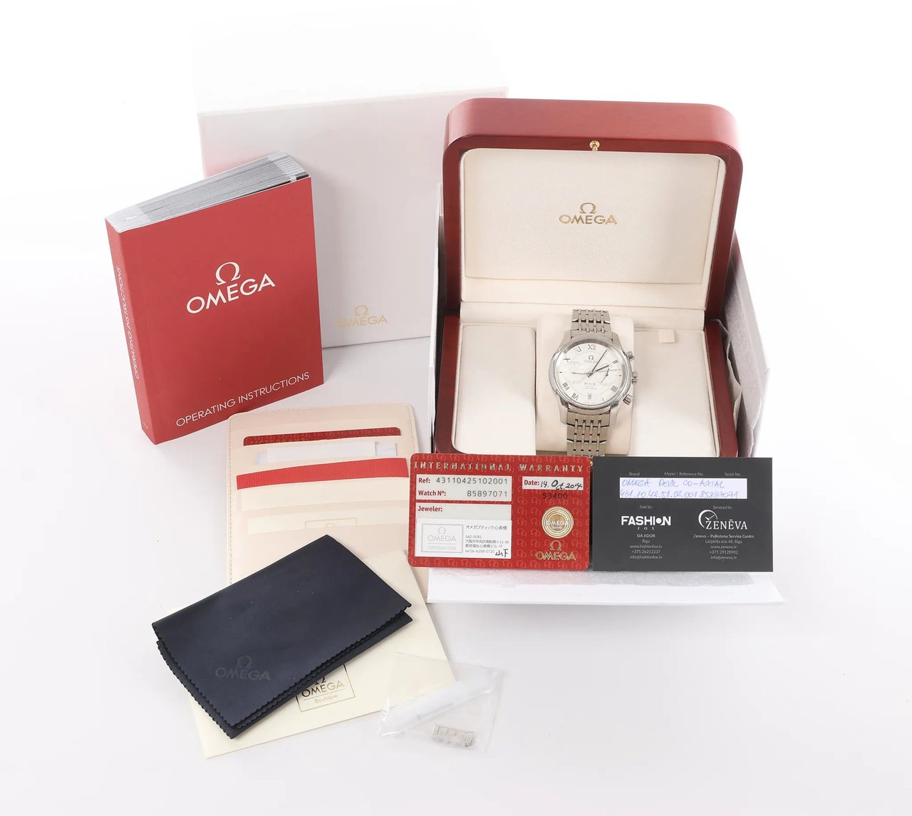 Omega Omega De Ville Co-Axial 431.10.42.51.02.001 85897071 SS AT Watch with White Dial Divers