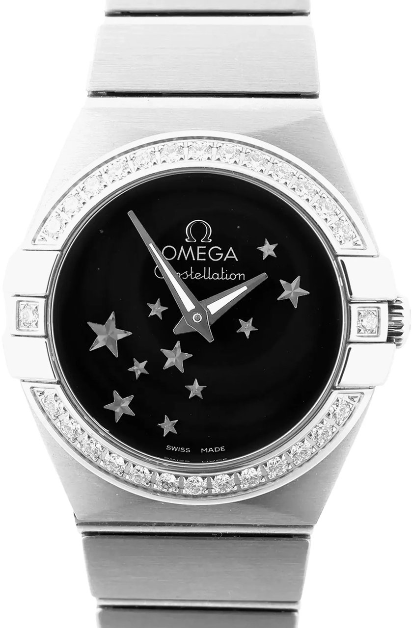 Omega Omega Constellation 123.15.24.60.01.001 92203020 SS QZ Watch with Black Dial Zwart