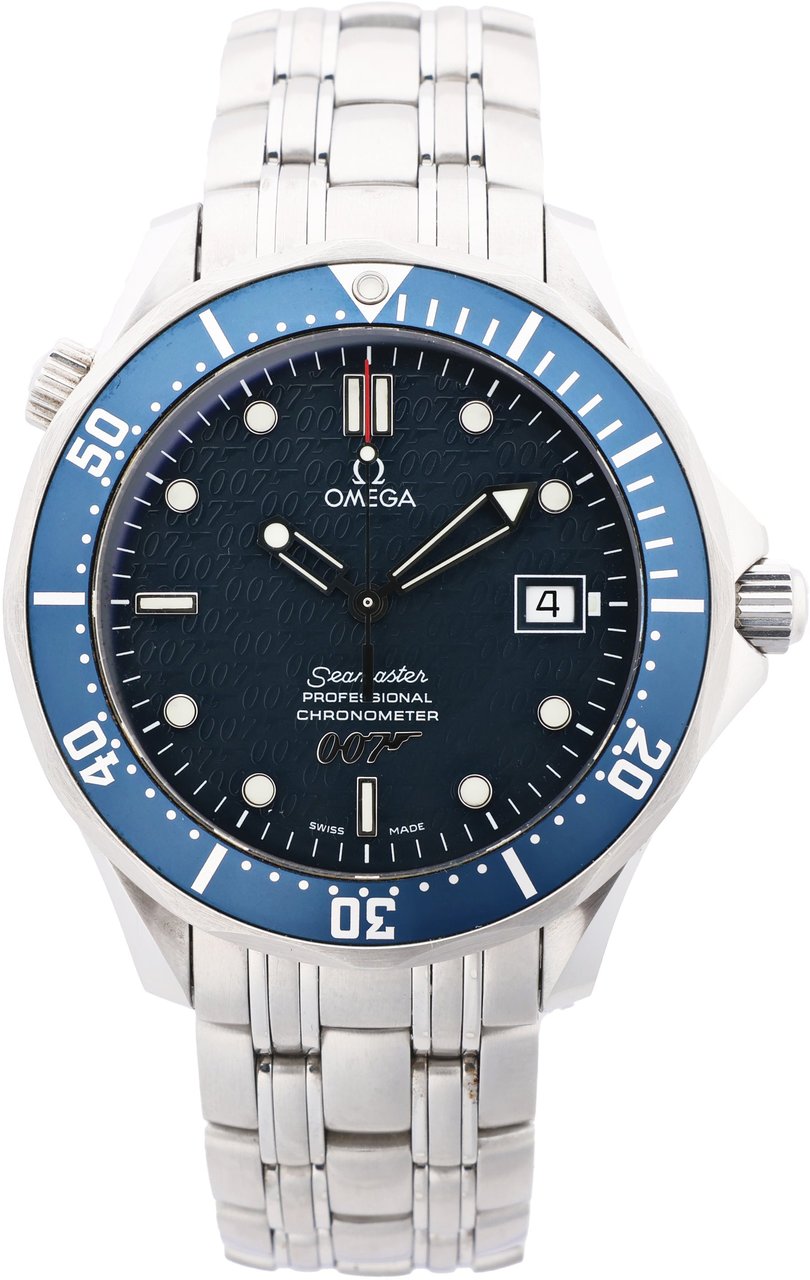 Omega Seamaster 007 James Bond model 2537.80 80429816 03859/10007 SS AT Blue-Face Watch Blauw