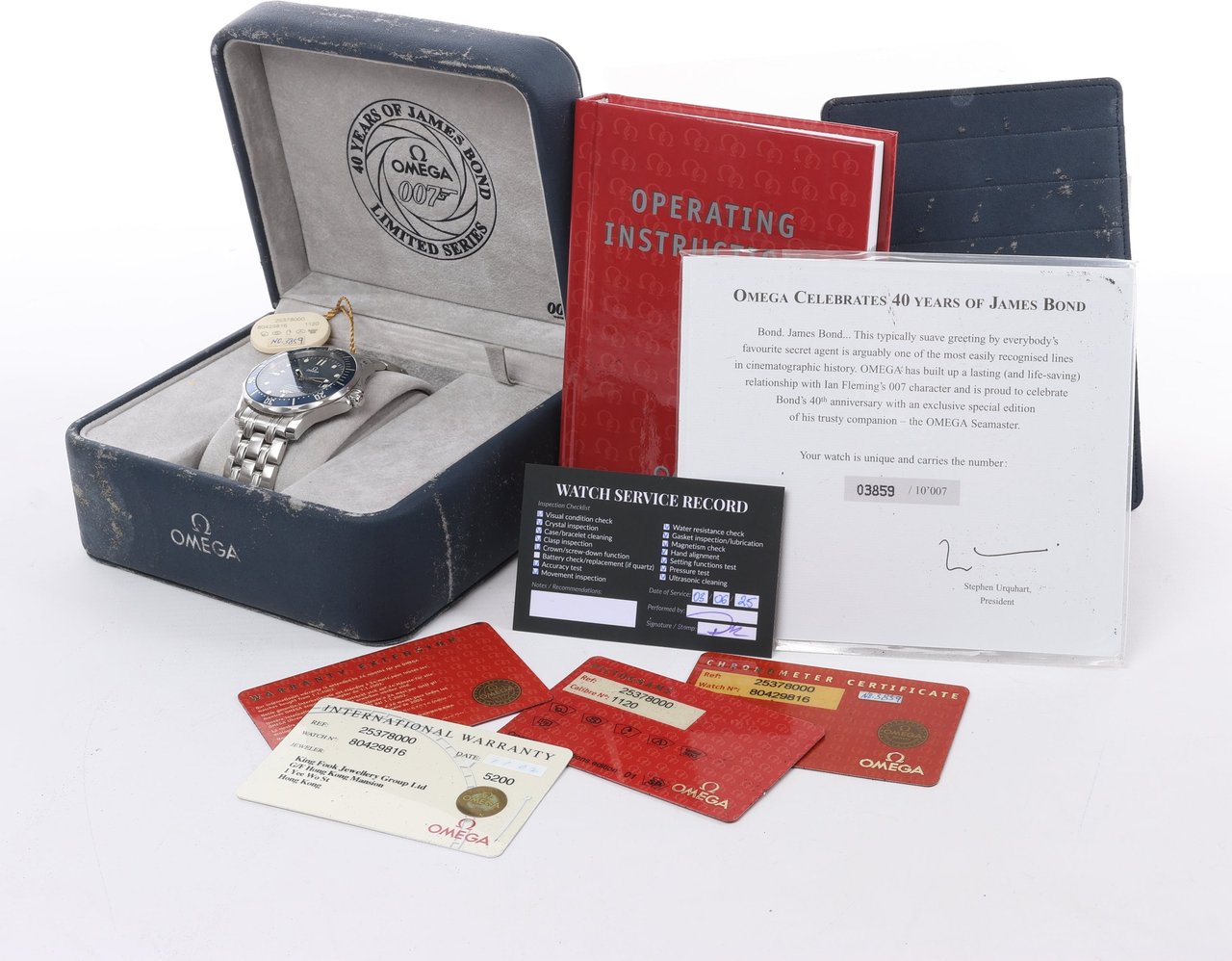 Omega Seamaster 007 James Bond model 2537.80 80429816 03859/10007 SS AT Blue-Face Watch Blauw