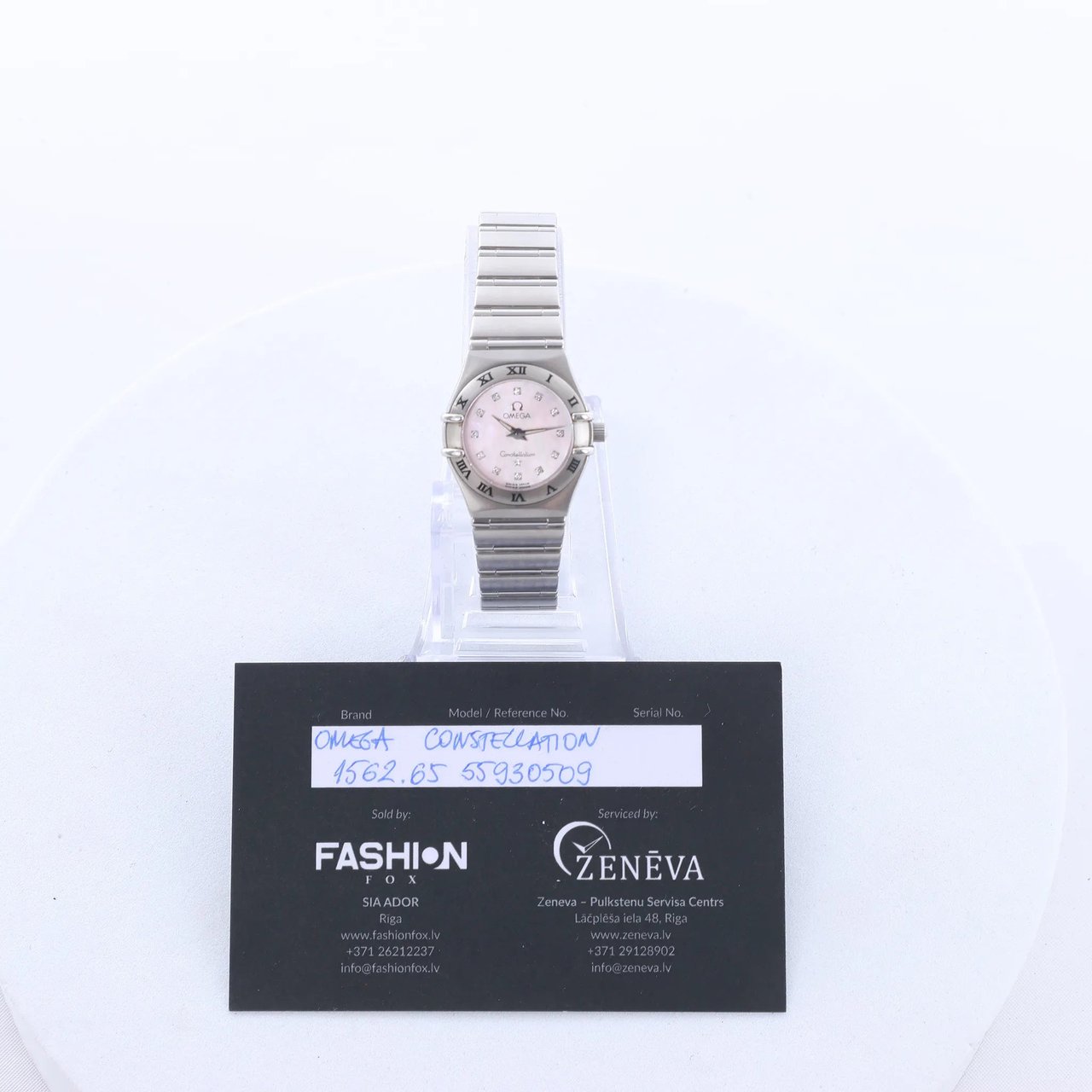 Omega Constellation 1562.65 55930509 SS QZ Watch with Pink MOP Dial Roze