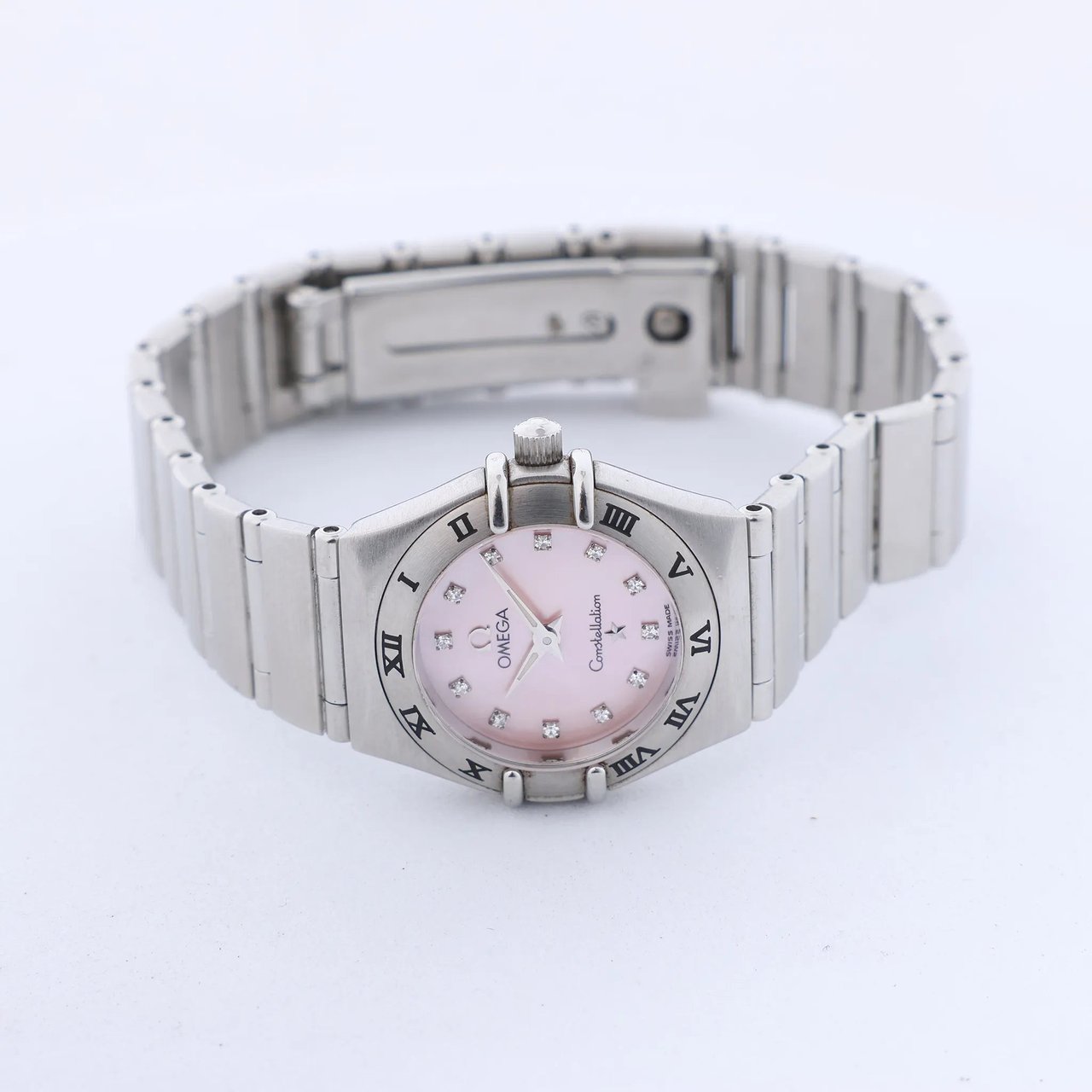 Omega Constellation 1562.65 55930509 SS QZ Watch with Pink MOP Dial Roze