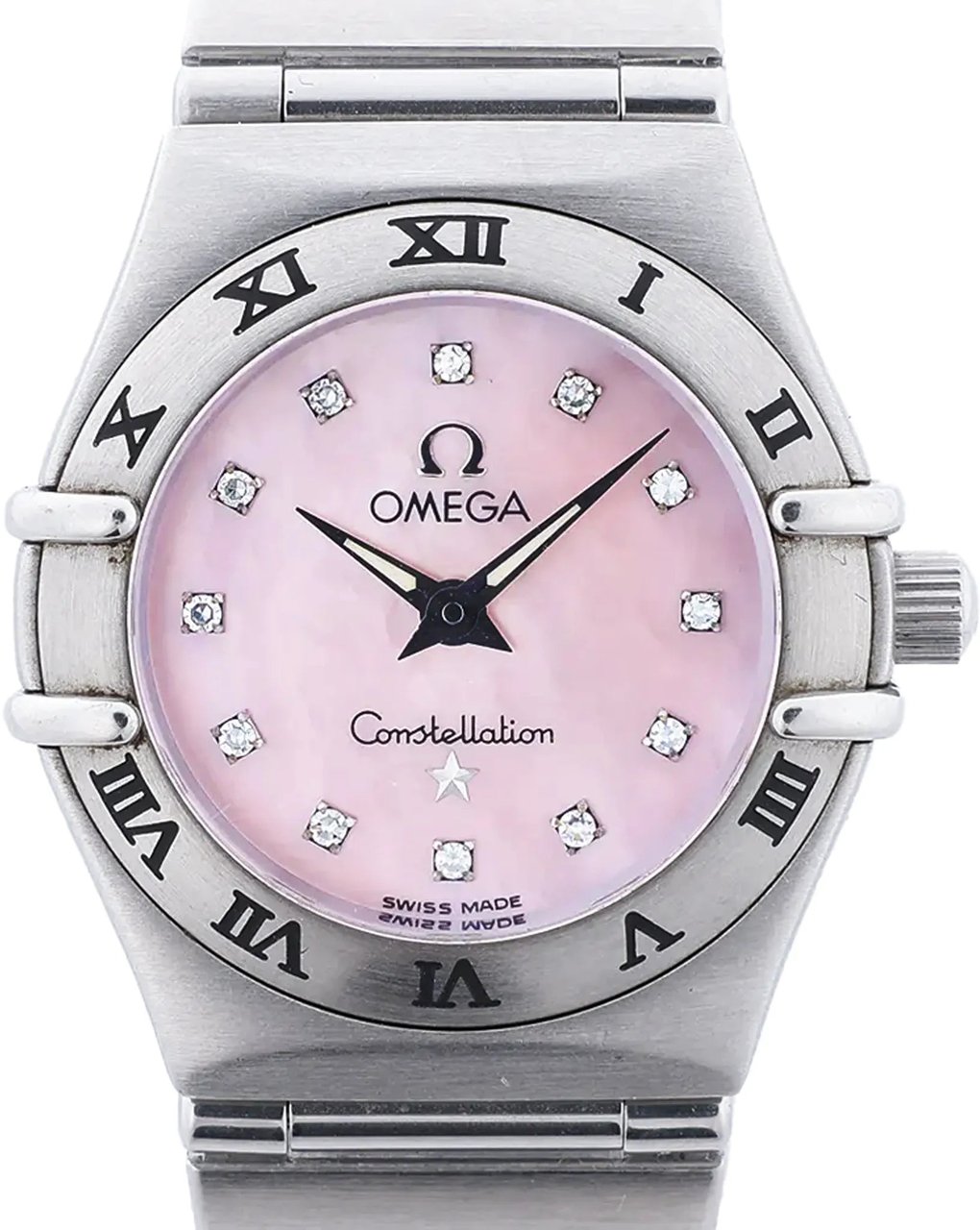 Omega Constellation 1562.65 55930509 SS QZ Watch with Pink MOP Dial Roze