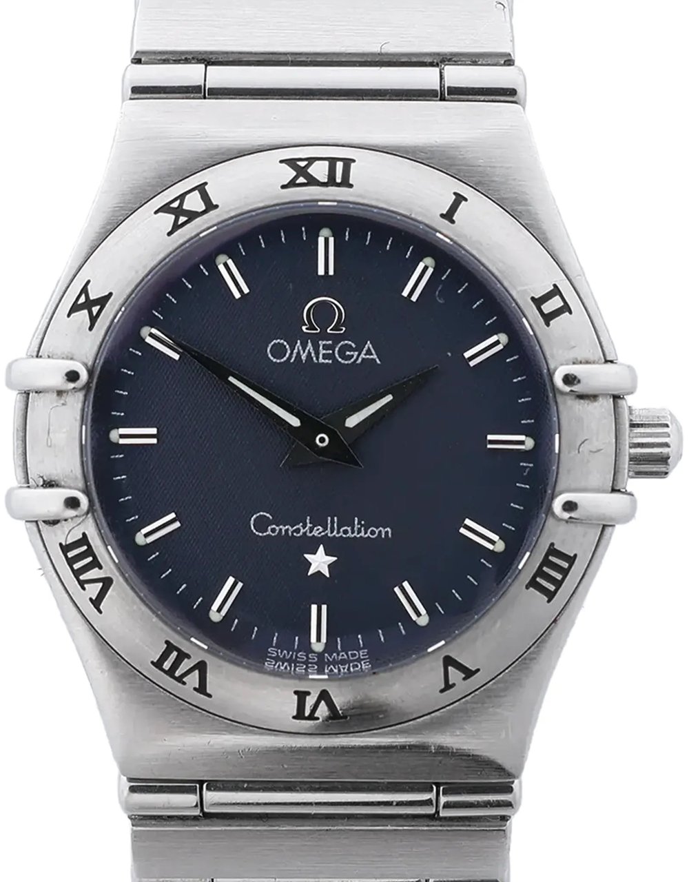 Omega Constellation 1562.40 56661464 SS QZ Watch with Navy Blue Dial Blauw