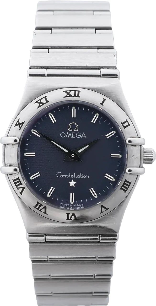 Omega Constellation 1562.40 56661464 SS QZ Watch with Navy Blue Dial Blauw