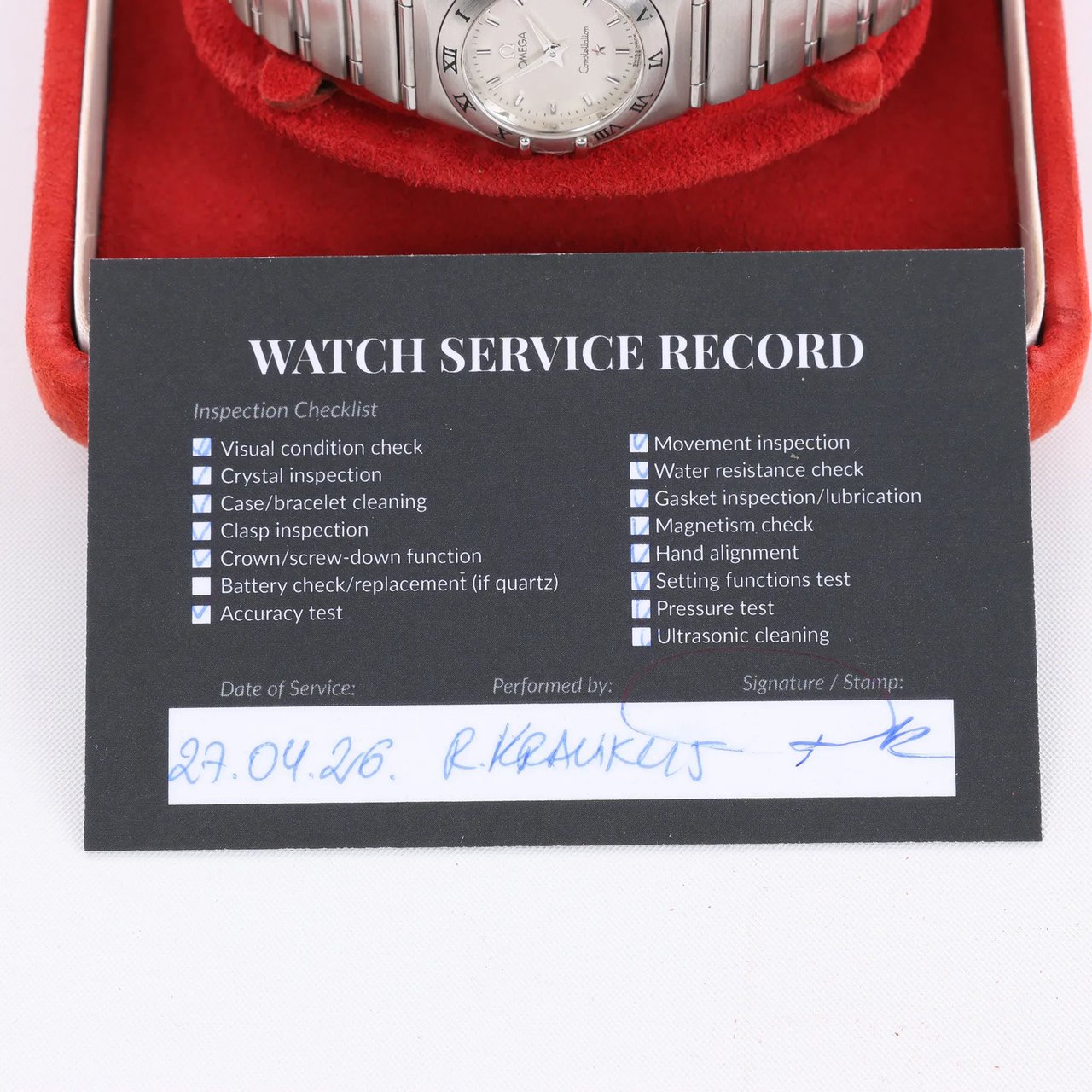 Omega Constellation 1562.3 56987505 6553/865 SS QZ Watch with White Dial Divers