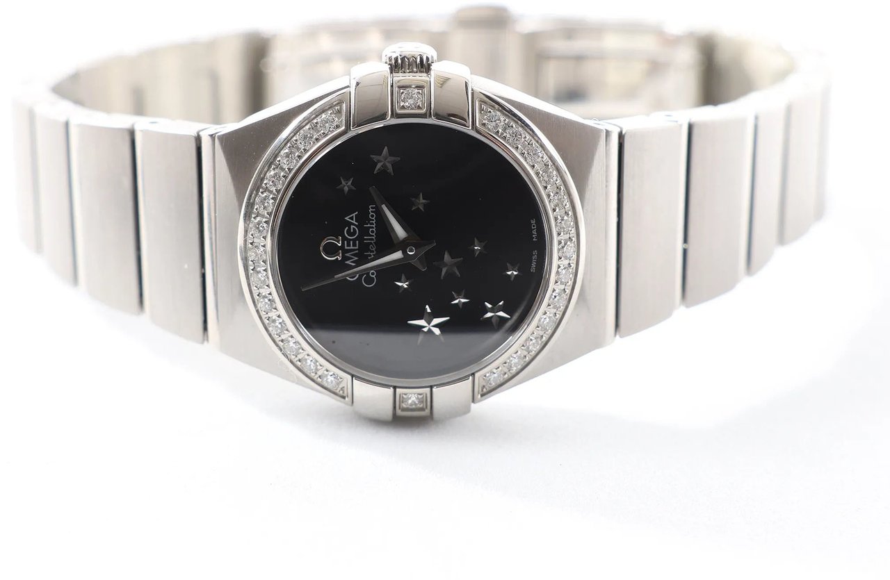 Omega Constellation 123.15.24.60.01.001 92203020 SS QZ Watch with Black Dial Zwart