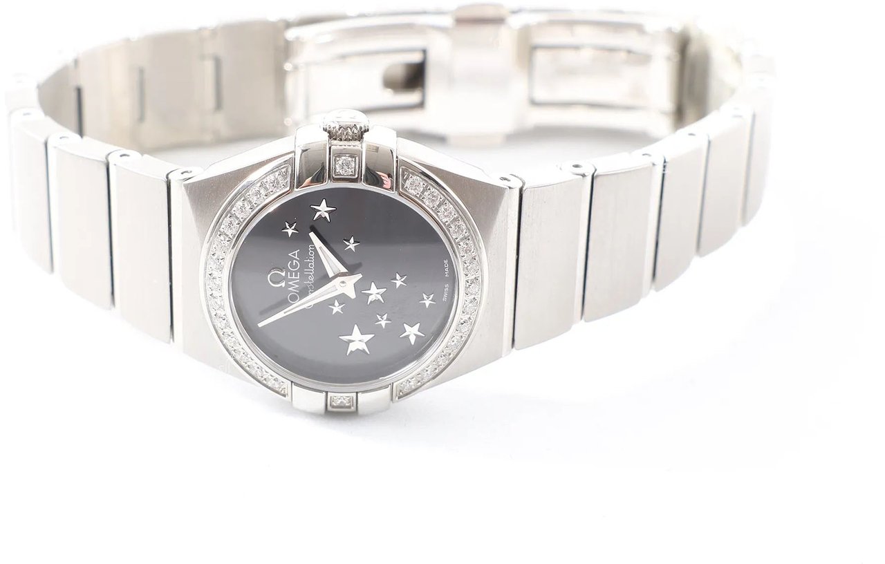 Omega Constellation 123.15.24.60.01.001 92203020 SS QZ Watch with Black Dial Zwart