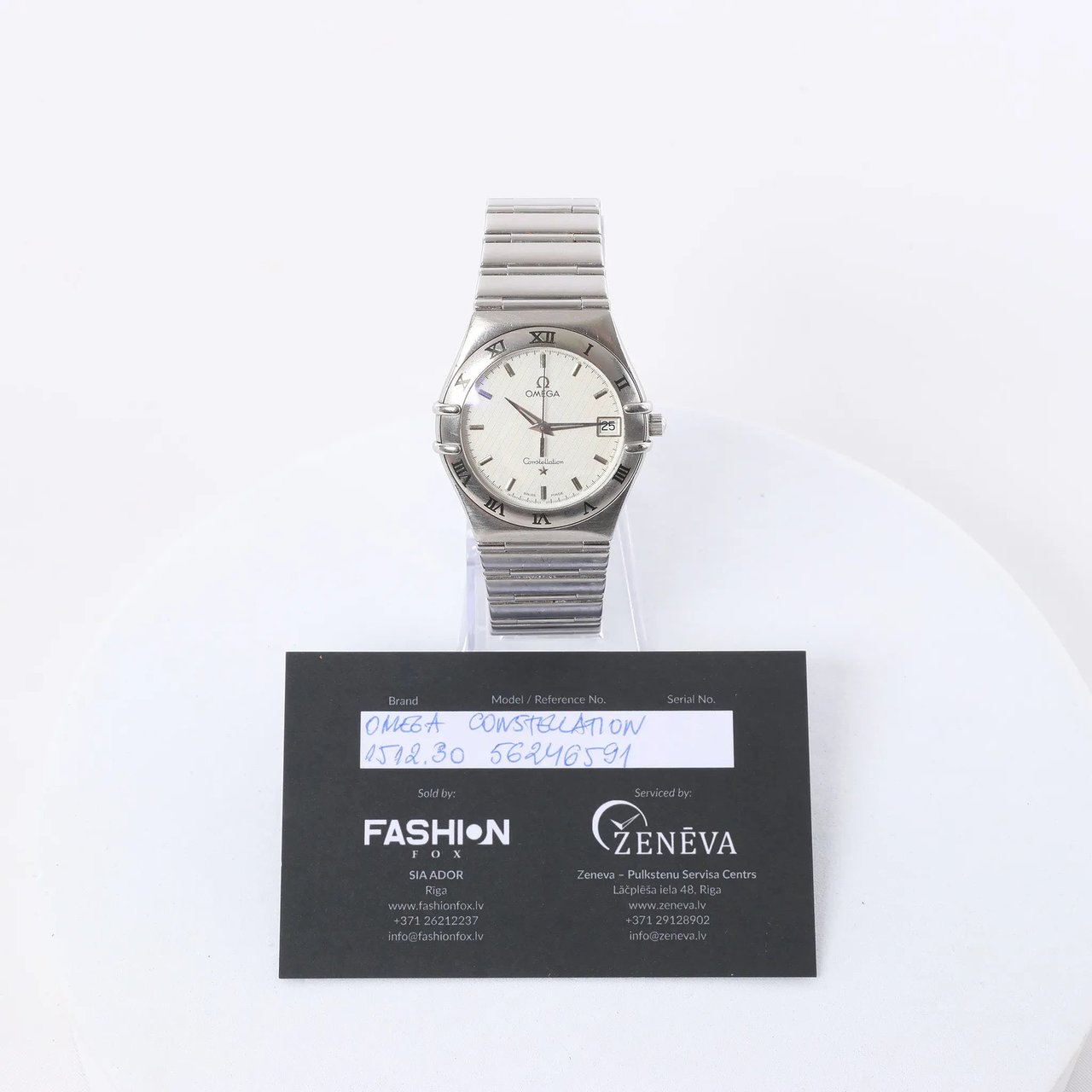Omega Constellation 1512.30 56246591 SS QZ Watch with Beige Dial Beige