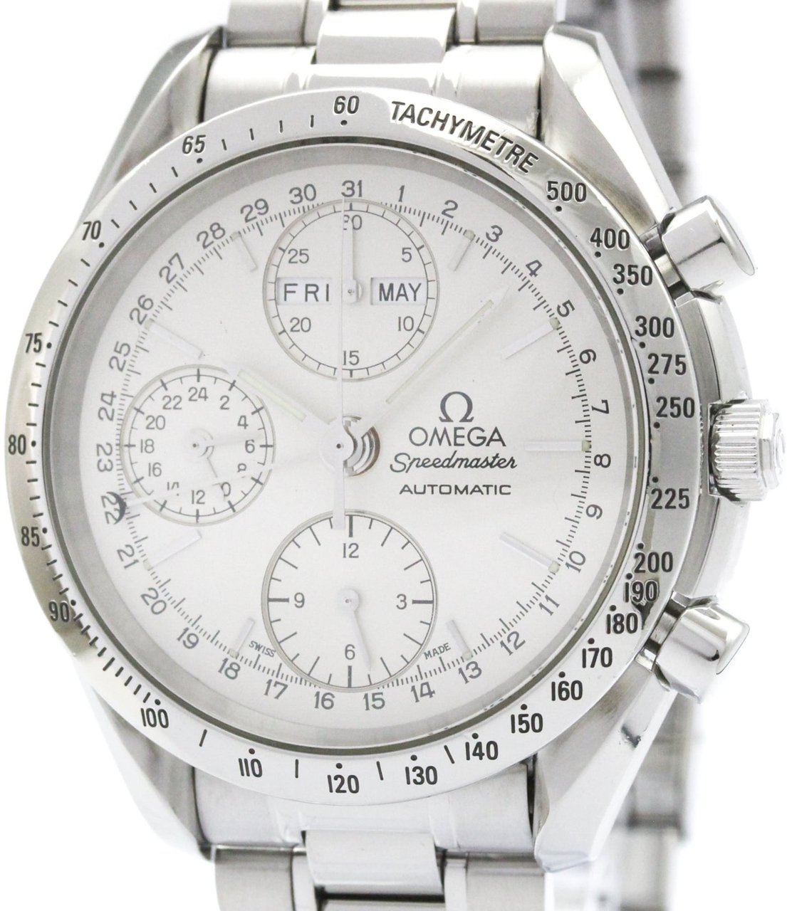 Omega Speedmaster Day-Date Chronograph Automatic Watch Stainless Steel 39 Divers