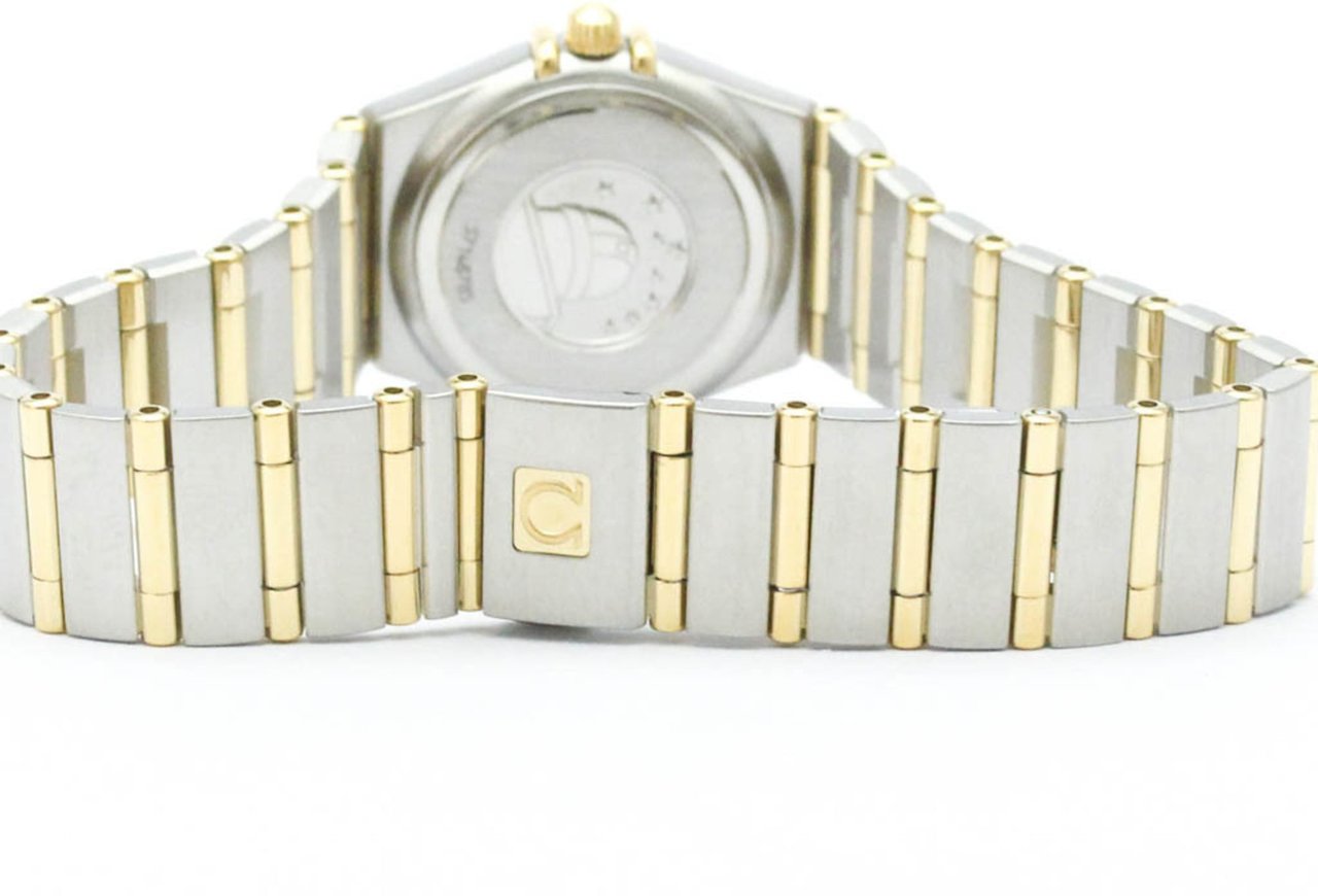 Omega Constellation Quartz Watch Stainless Steel and Yellow Gold with Diamond Bezel and Mother of Pearl 23 Divers