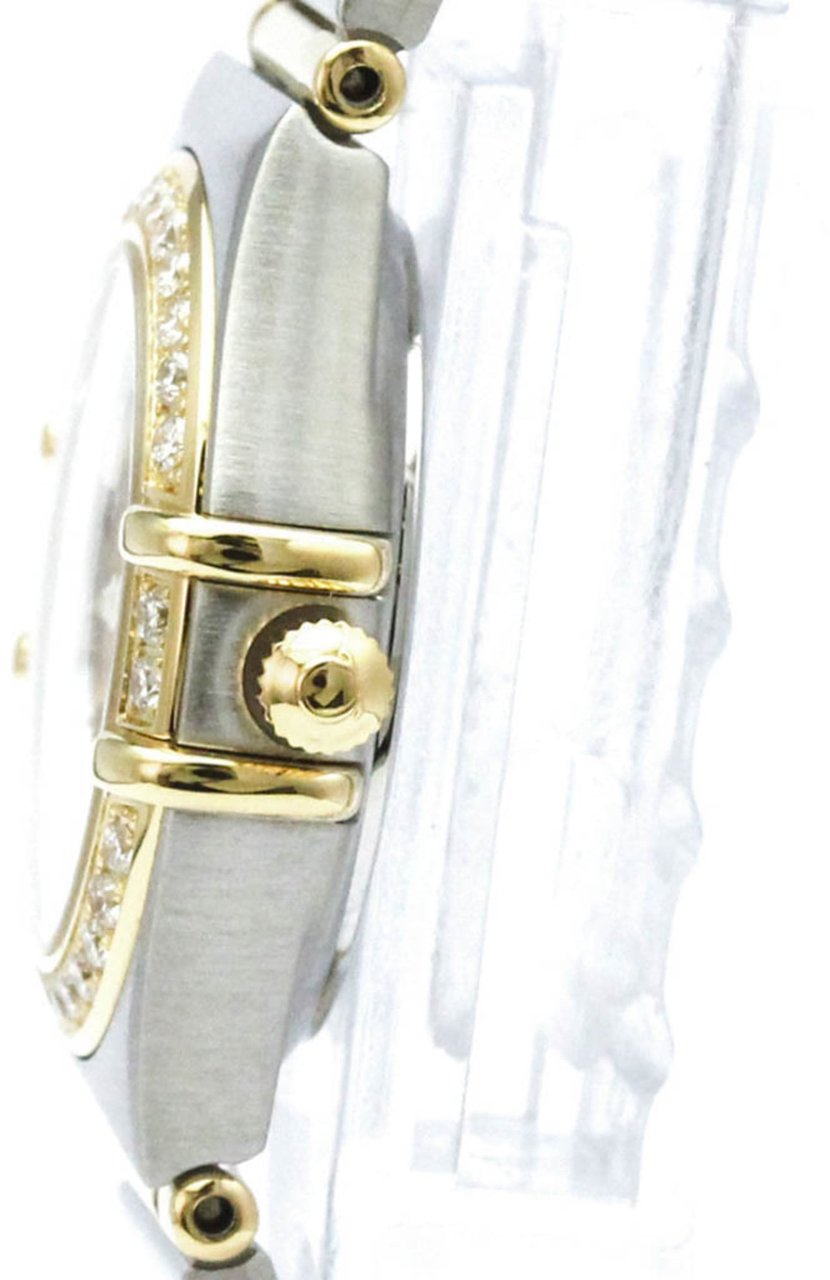 Omega Constellation Quartz Watch Stainless Steel and Yellow Gold with Diamond Bezel and Mother of Pearl 23 Divers
