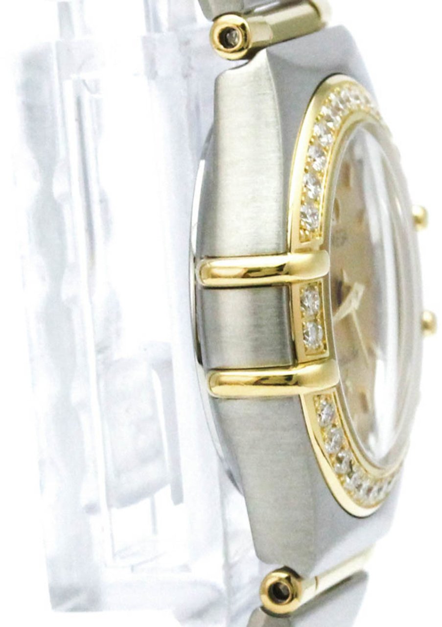 Omega Constellation Quartz Watch Stainless Steel and Yellow Gold with Diamond Bezel and Mother of Pearl 23 Divers
