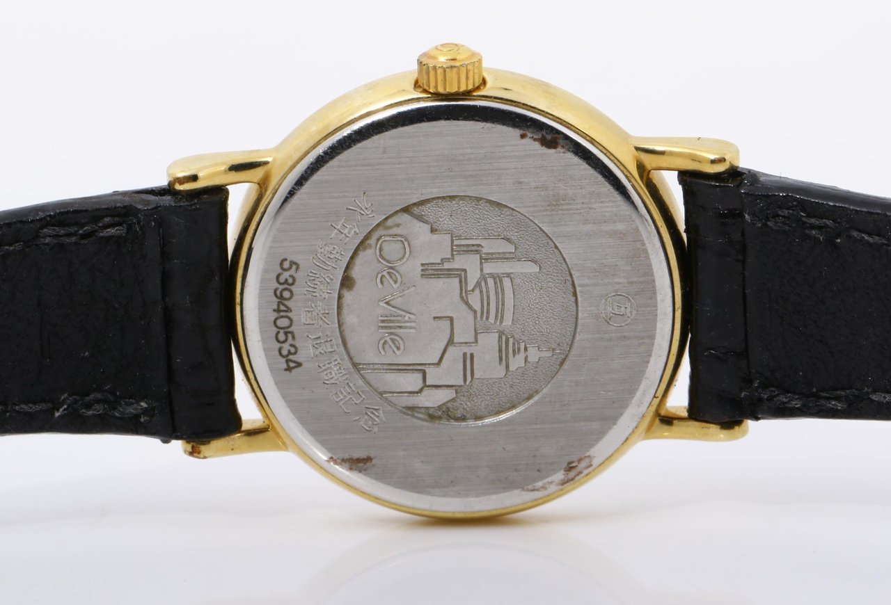Omega De Ville Chronometer Automatic Watch Stainless Steel with Diamond Bezel and Leather small Divers