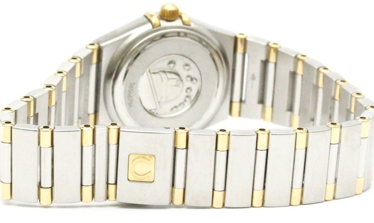 Omega Constellation Quartz Watch Stainless Steel and Yellow Gold with Diamond Bezel and Markers and Mother of Pearl 22 Divers