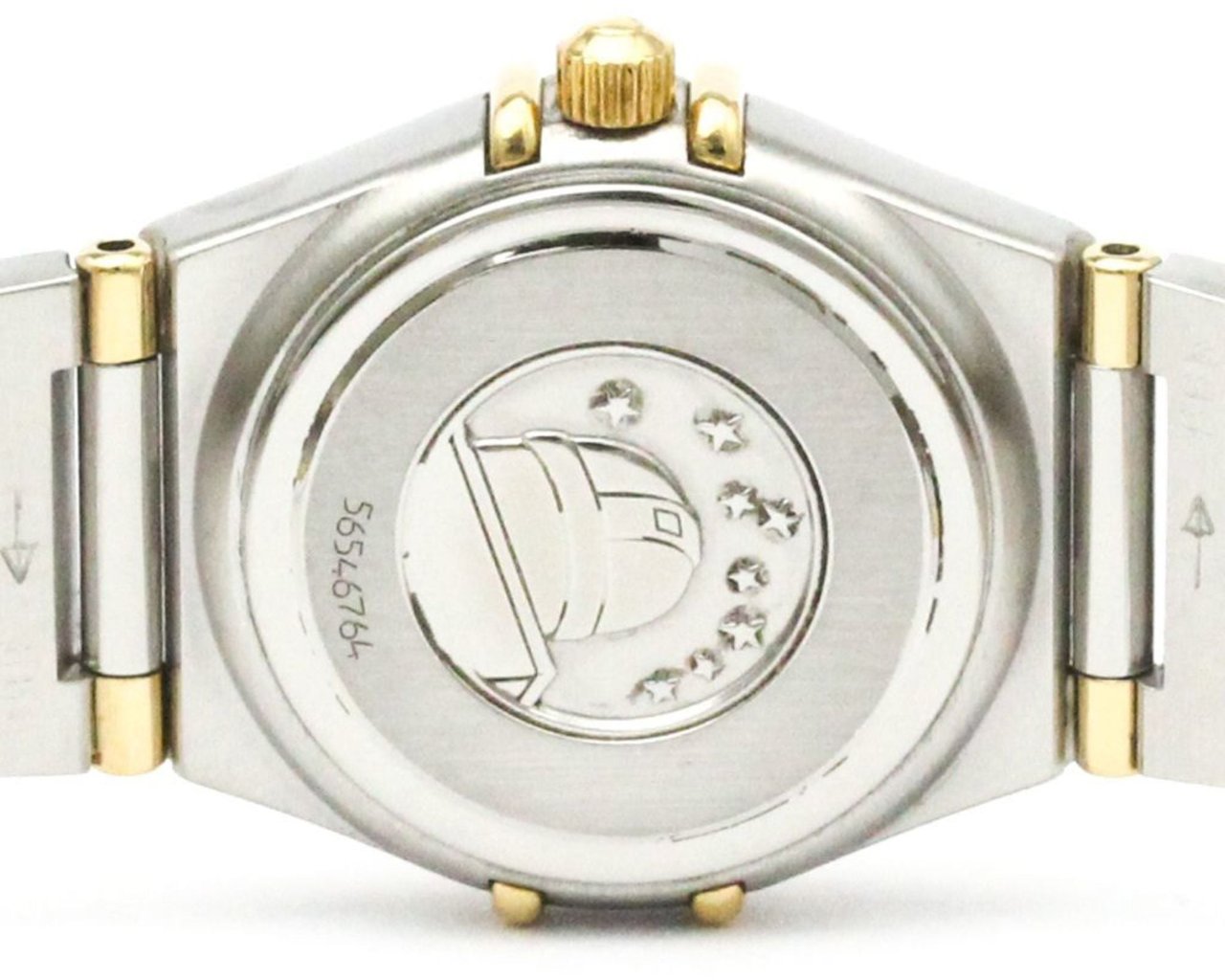 Omega Constellation Quartz Watch Stainless Steel and Yellow Gold with Diamond Bezel and Markers and Mother of Pearl 22 Divers