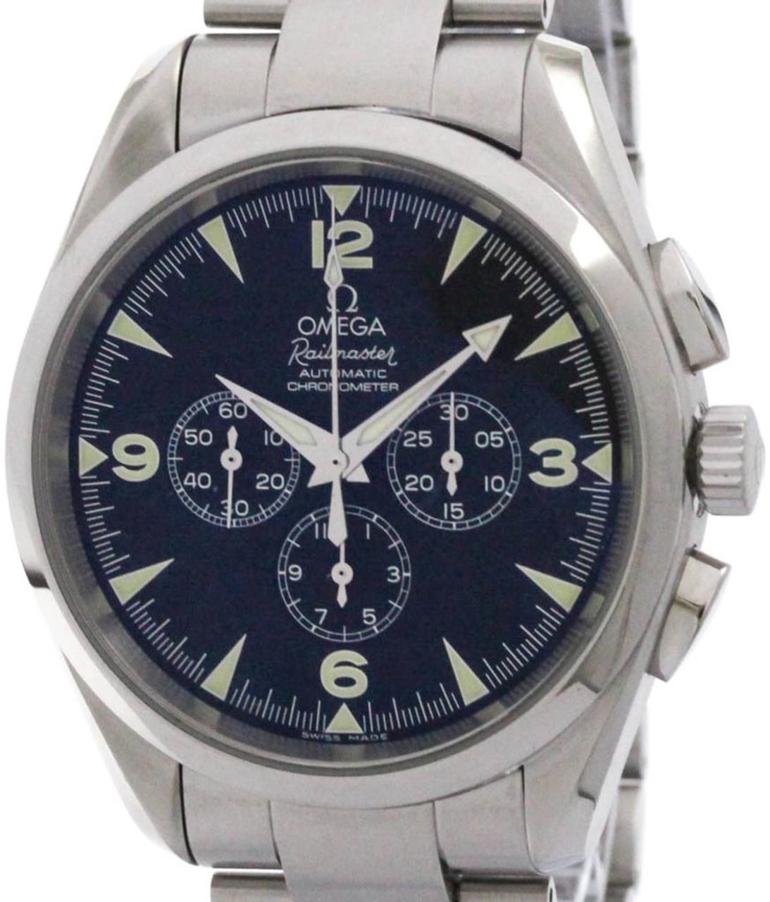 Omega Omega Seamaster Railmaster 150M Co-Axial Chronometer Automatic Watch Stainless Steel 41 Divers