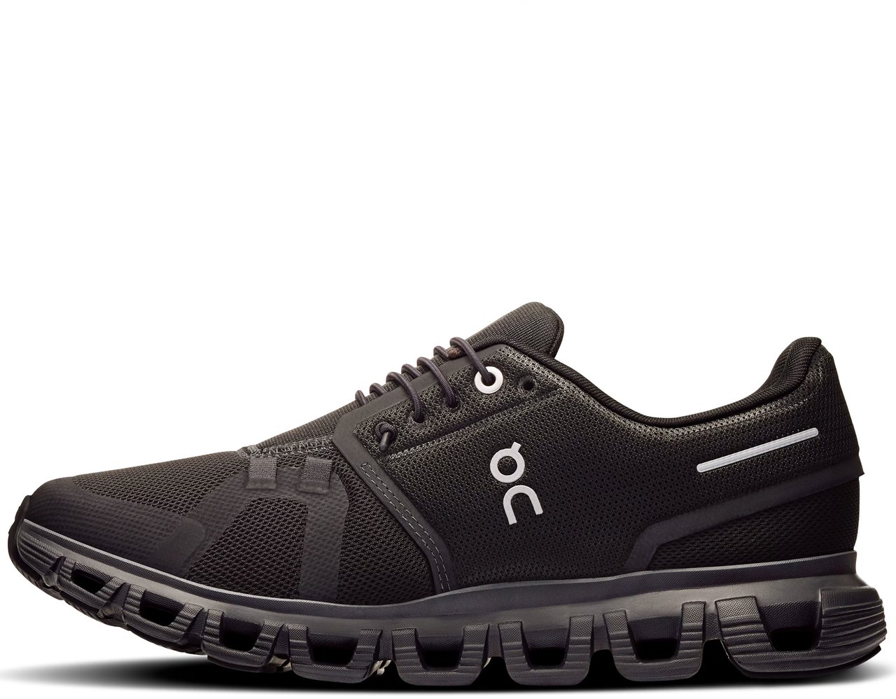 ON Black Cloud 6 Breathable Mesh Running Sneakers Zwart