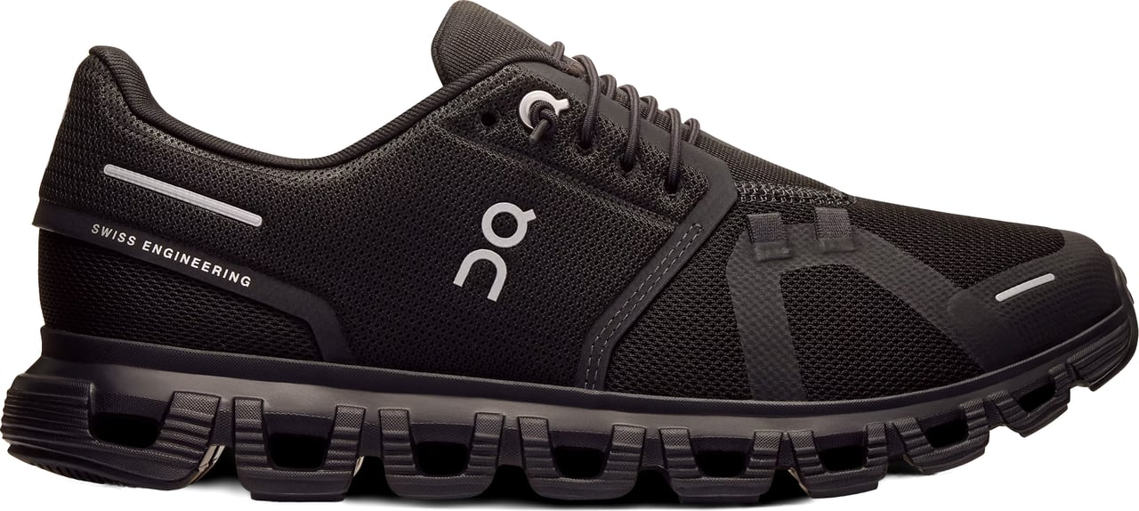ON Black Cloud 6 Breathable Mesh Running Sneakers Zwart