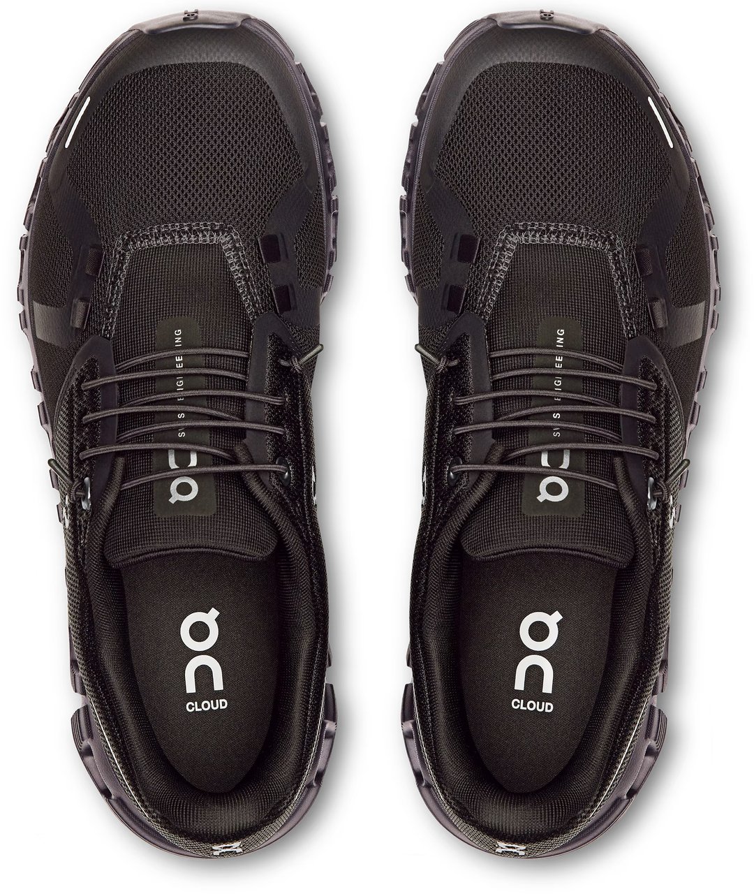 ON Black Cloud 6 Breathable Mesh Running Sneakers Zwart