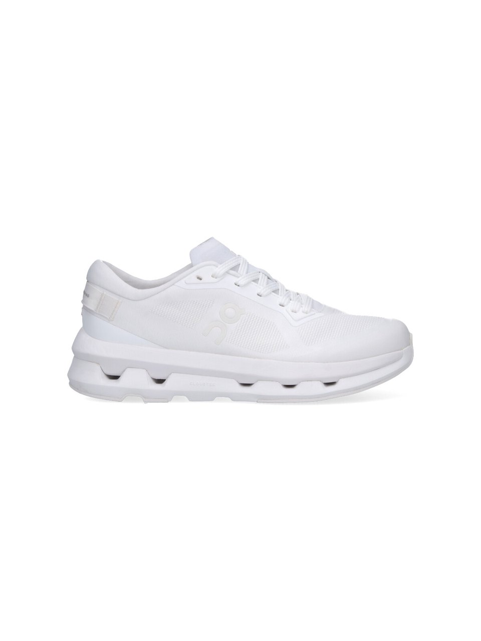 ON White Cloudzone Segmented Sole Fabric Sneakers Wit