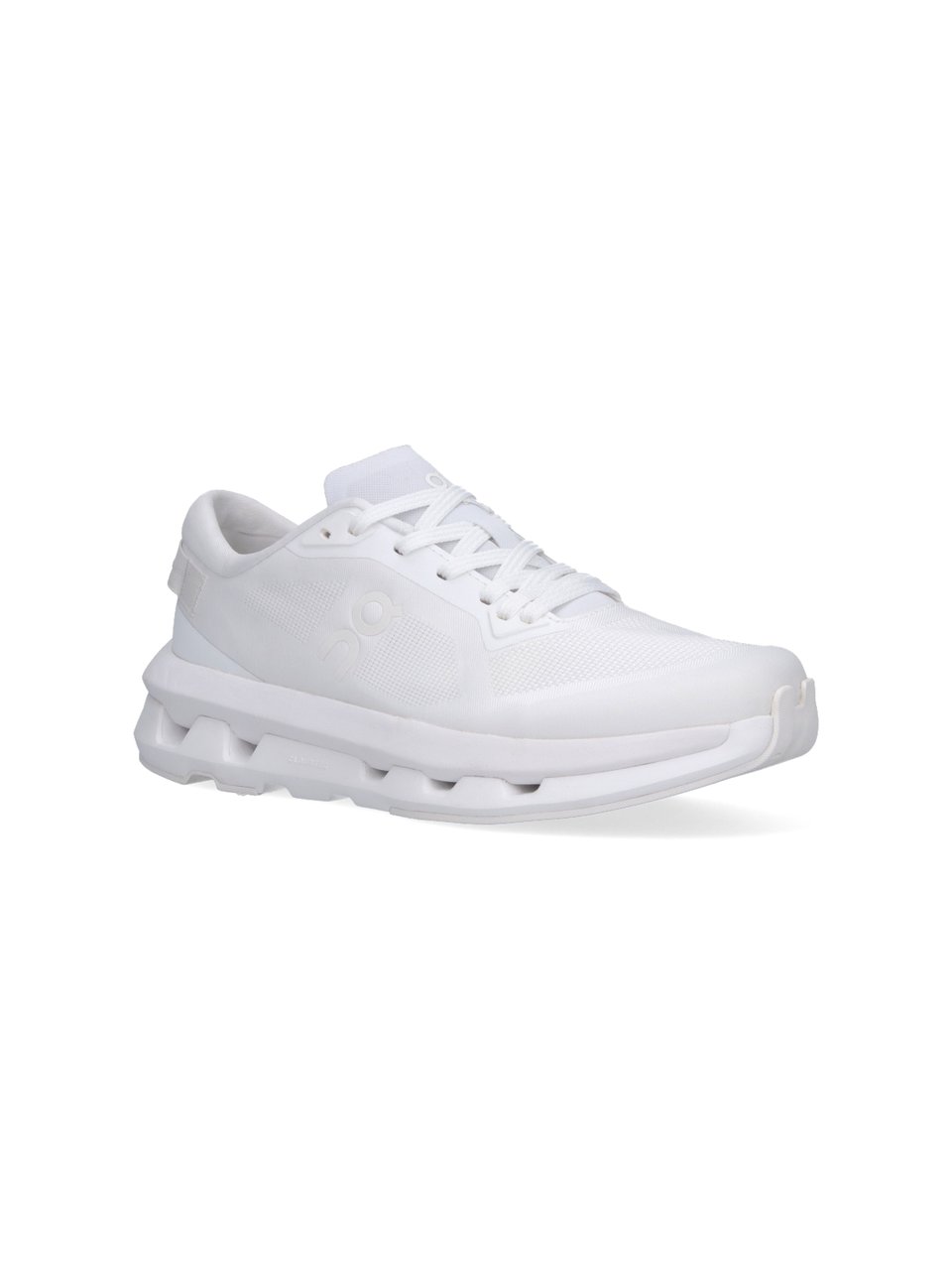 ON White Cloudzone Segmented Sole Fabric Sneakers Wit