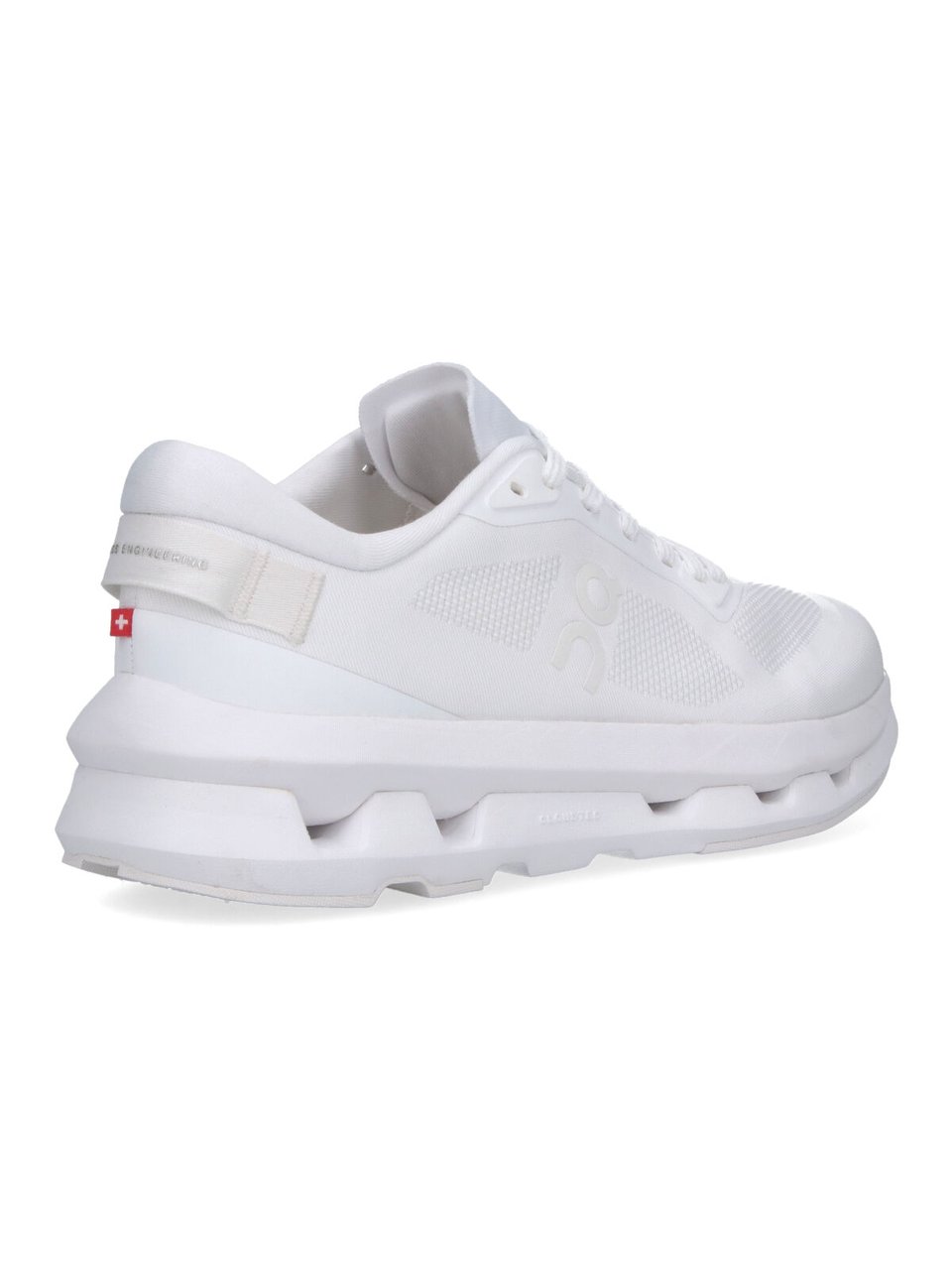 ON White Cloudzone Segmented Sole Fabric Sneakers Wit