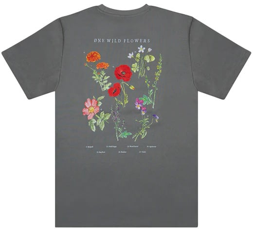 Øne First Movers One First Movers Wild Flower Tee wild-flower-tee grey Grijs