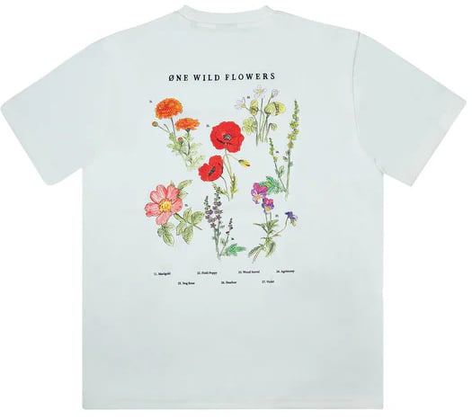 Øne First Movers One First Movers Wild Flower Tee wild-flower-tee off-white Wit