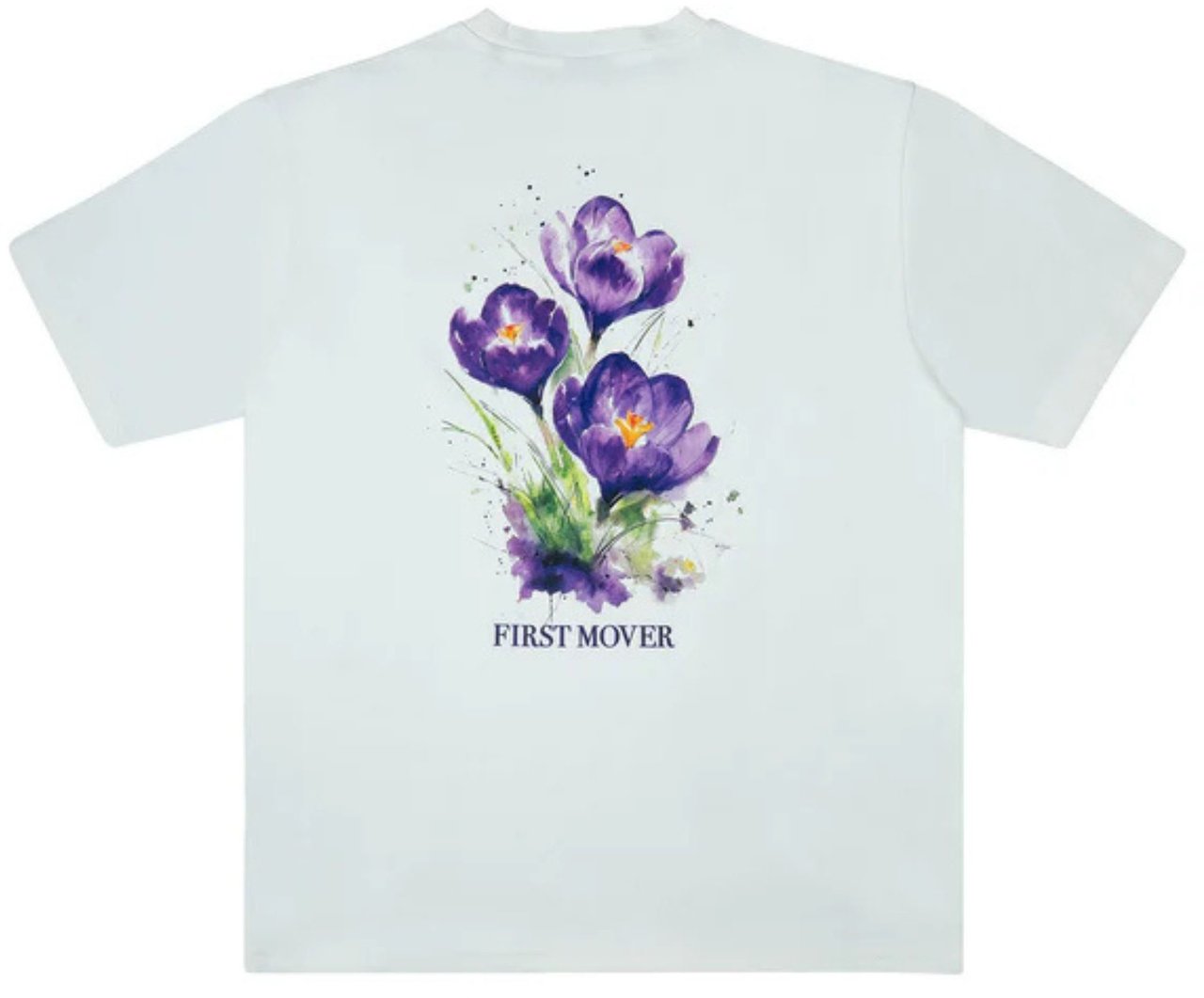 Øne First Movers One First Movers Purple Flower T-shirts Off White Purple Flower Tee Wit