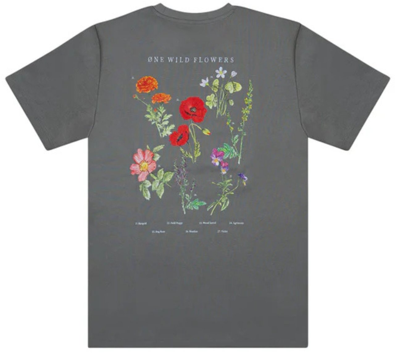 Øne First Movers One First Movers Wild Flower T-shirts Grijs Wild Flower Tee Grijs