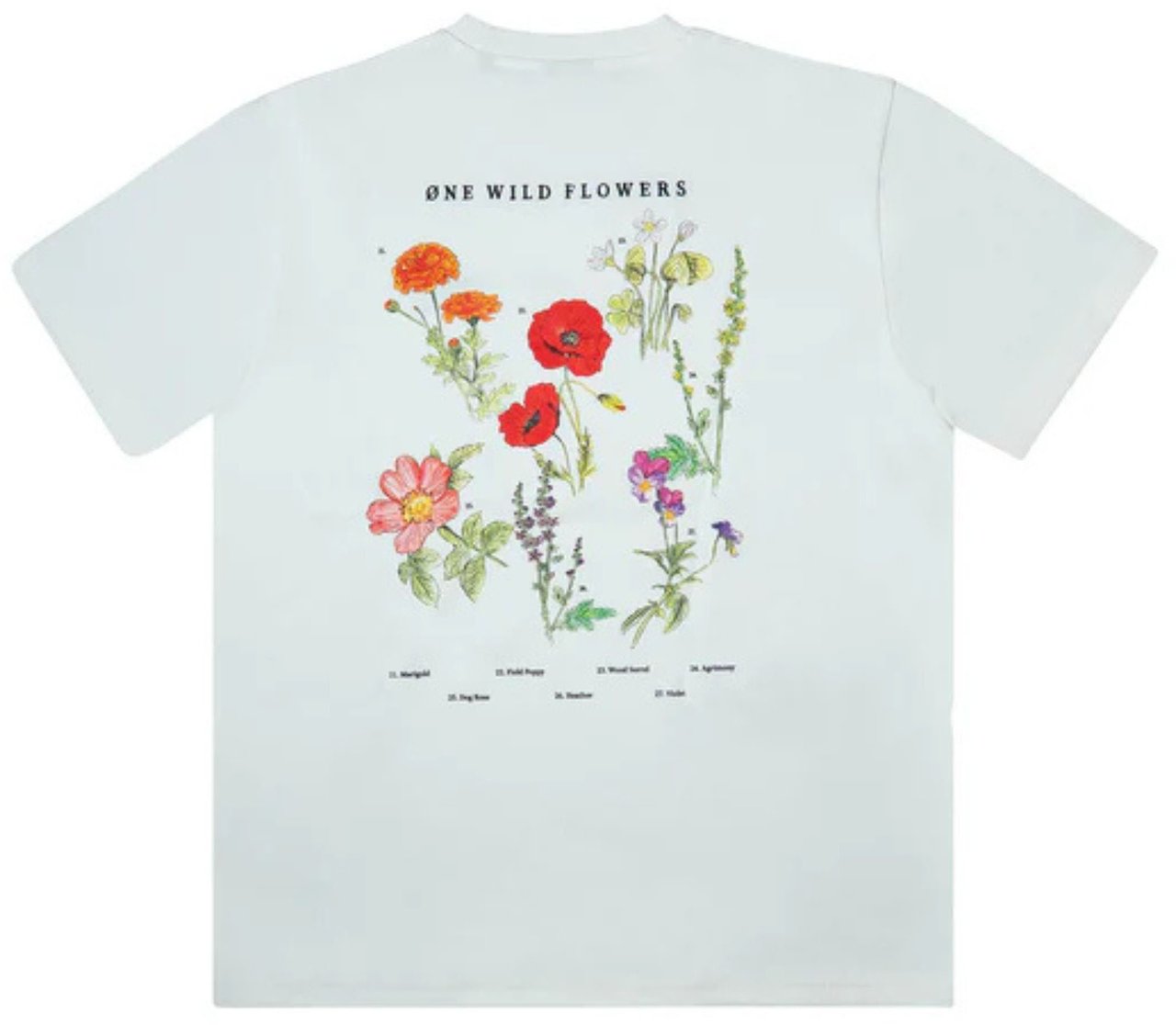 Øne First Movers One First Movers Wild Flower T-shirts Off White Wild Flower Tee Wit