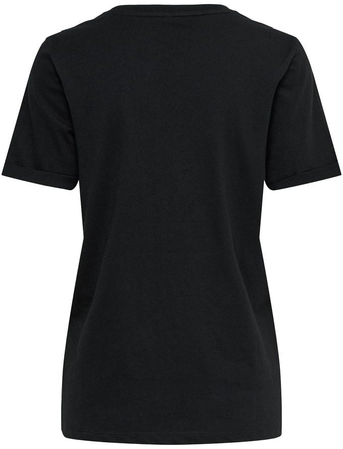 Only Black Cotton T-Shirt Zwart
