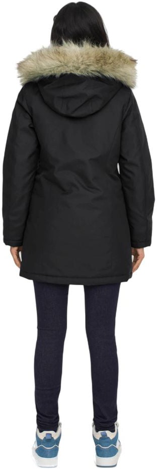 Only Black Polyester Parka Zwart
