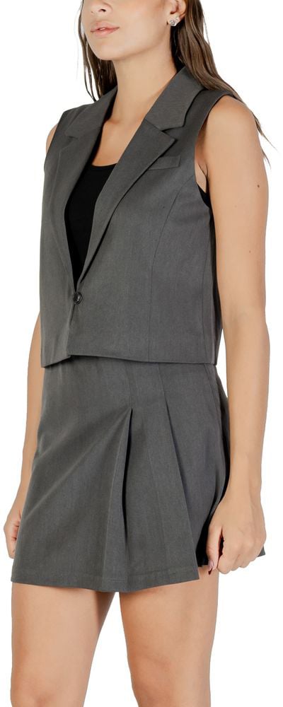 Only Gray Recycled Polyester Waistcoat Grijs