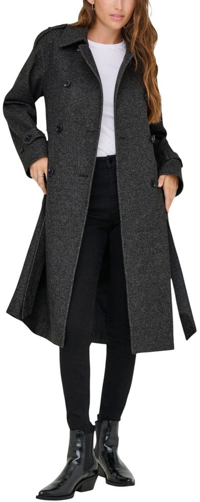 Only Gray Recycled Polyester Coat Grijs