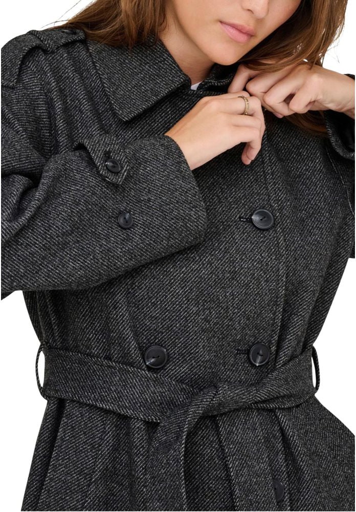 Only Gray Recycled Polyester Coat Grijs