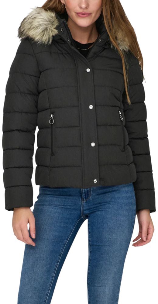Only Gray Marabou Coat Grijs