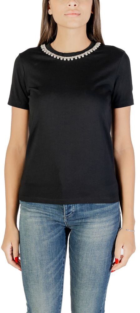 Only Black Cotton T-Shirt Zwart