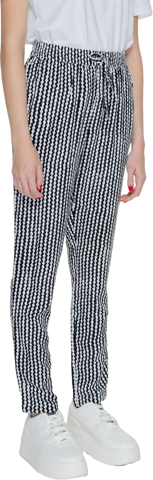 Only Black Viscose Casual Pants Zwart